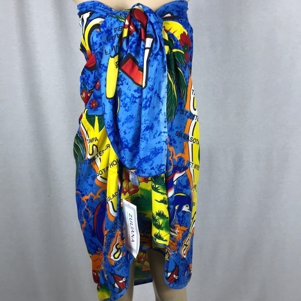 Zuliana “Florida” Blue Sarong Skirt  Limited Edition Made in USA. New With Tags